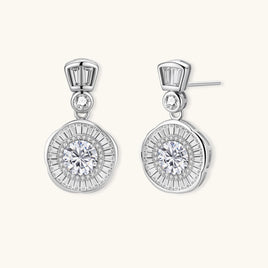 GRA Certified 2 CT VVS1 Moissanite Diamond Celestial Drop Earrings in 925 Sterling Silver | Olaty