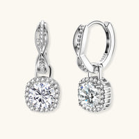 Moissanite Spark Twisted Infinity Halo Earrings | Olaty