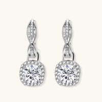 Moissanite Spark Twisted Infinity Halo Earrings | Olaty