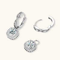Moissanite Spark Twisted Infinity Halo Earrings | Olaty