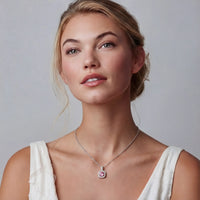Moissanite Spark Pink Fire Pendant Necklace | Olaty