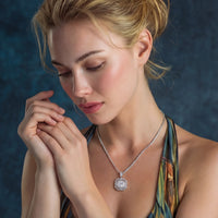 Geometric Halo Moissanite Necklace | Olaty