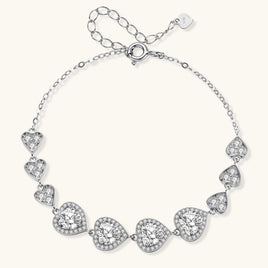 GRA Certified 0.5 CT VVS1 Moissanite Diamond Heart Bracelet in 925 Sterling Silver | Olaty