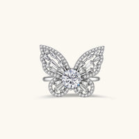 GRA Certified 1 CT VVS1 Moissanite Diamond Butterfly Ring in 925 Sterling Silver | Olaty