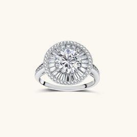 GRA Certified 2 CT VVS1 Moissanite Diamond Halo Ring in 925 Sterling Silver | Olaty