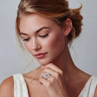 Blue Moissanite Spark Prismatic Bloom Ring | Olaty
