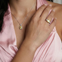 Yellow Moissanite Spark Golden Radiance jewelry Set | Olaty