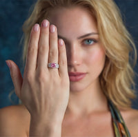 Rose Moissanite Spark Luxe Statement Ring | Olaty