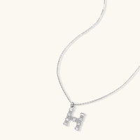 H initial Zirconia pendant necklace with delicate chain | Olaty