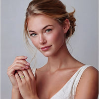Yellow Moissanite Spark Golden Heart Halo Ring | Olaty