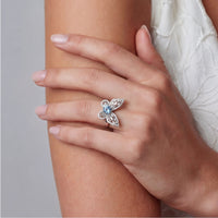 Blue Moissanite Spark Butterfly Ring | Olaty