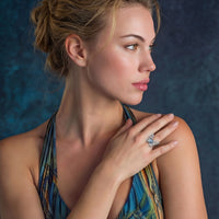 Blue Moissanite Spark Butterfly Ring | Olaty