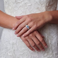 Blue Moissanite Spark Prism Power Ring | Olaty