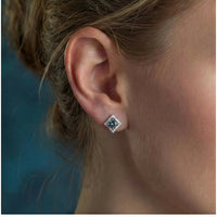 Blue Moissanite Spark Prism Dreams Studs Earrings | Olaty