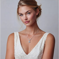 Blue Moissanite Spark Celestial Arc Necklace | Olaty