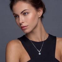 Blue Moissanite Spark Celestial Arc Necklace | Olaty