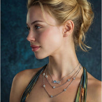 Blue Moissanite Spark Love Necklace | Olaty