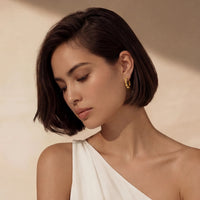 Vermeil Glow Bamboo Segment Hoops Earrings | Olaty