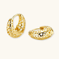 Vermeil Glow Honeycomb Dream Hoops Earrings | Olaty