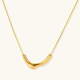 Curved vermeil pendant necklace on snake chain | Olaty