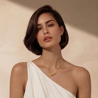 Vermeil Glow Curve Statement Necklace Pendant | Olaty