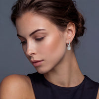 Moissanite Spark Emerald Cut Drops Earring | Olaty