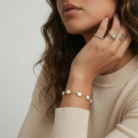 Vermeil Glow Baroque Pearl Layered Bracelet | Olaty