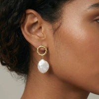 Vermeil Glow Pearl Glow Drop Earrings | Olaty