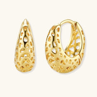 Vermeil Glow Honeycomb Dream Hoops Earrings | Olaty