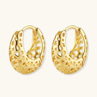 Vermeil Glow Honeycomb Dream Hoops Earrings | Olaty