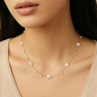 Vermeil Glow Celestial Pearl Stars Necklace Pendants | Olaty