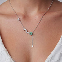 Green Moissanite Spark Butterfly Dreams Lariat Necklace | Olaty