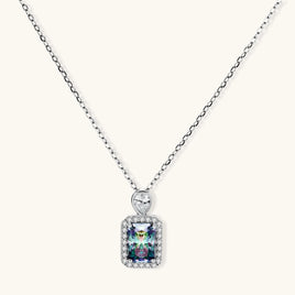 GRA Certified Multicolor Moissanite Diamond Prism Dreams Necklace 925 Sterling Silver VVS1 | Olaty
