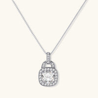 Moissanite Spark Cushion Halo Necklace | Olaty