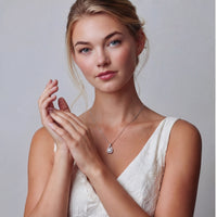 Moissanite Spark Cushion Halo Necklace | Olaty
