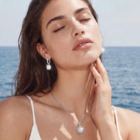 Moissanite Spark Emerald Cut Drops Earring | Olaty