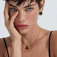 Vermeil Glow Forest Gold Amber Necklace Pendant | Olaty