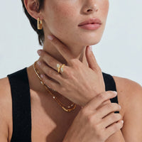 Vermeil Glow Bamboo Huggie Hoops Earrings | Olaty