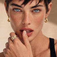 Vermeil Glow Sculpted Curve Huggies Earrings | Olaty