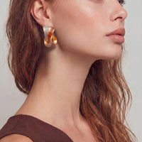 Painted Garden Twisted Flame Hoops Earrings | Olaty