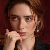 Painted Garden Celestial Pearl Drop Earrings | Olaty