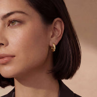 Vermeil Glow Twisted Gold Huggie Hoops Earrings | Olaty