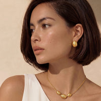 Vermeil Glow Hammered Gold Huggies Earrings | Olaty