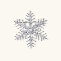 Winter Crystal Snowflake Statement Brooch with clear zirconia and intricate branching snowflake design | Olaty