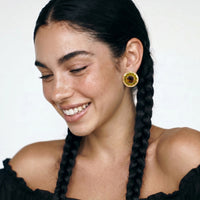 Painted Garden Golden Hour Halo Studs Earrings| Olaty