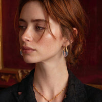 Painted Garden Sunrise Ripple Hoops Earrings | Olaty