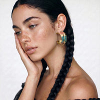 Painted Garden Sunset Mirage Hoops Earrings | Olaty