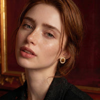 Painted Garden Golden Bloom Studs Earrings | Olaty
