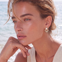 Feminine Aura Pearl Geometry Earrings | Olaty