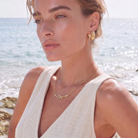 Feminine Aura Bamboo Crystal Arc Necklace Pendant | Olaty